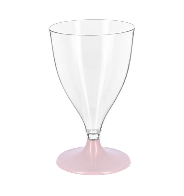 Wiederverwendbarer PS Wasser/Wein Rosa Fuß 200ml 2P (48 Einheiten) Wiederverwendbarer PS Wasser/Wein Rosa Fuß 200ml 2P (48 Einheiten)