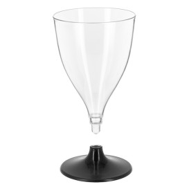Wiederverwendbarer PS Wasser/Wein Anthrazit Fuß 200ml 2P (48 Einheiten)