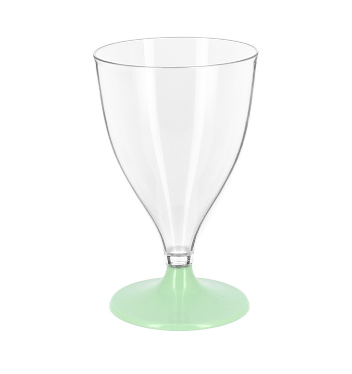 Wiederverwendbarer PS Wasser/Wein Grün Fuß 200ml 2P (6 Einheiten) Wiederverwendbarer PS Wasser/Wein Grün Fuß 200ml 2P (6 Einheiten)