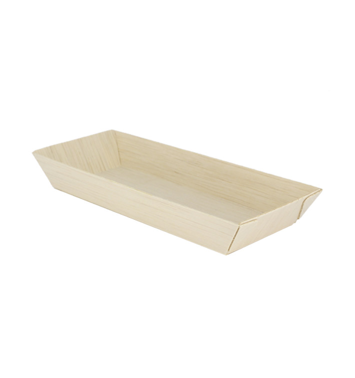 Tablett aus Holz 21,5x8,5x2,8cm 350ml (25 Stück) Tablett aus Holz 21,5x8,5x2,8cm 350ml (25 Stück)