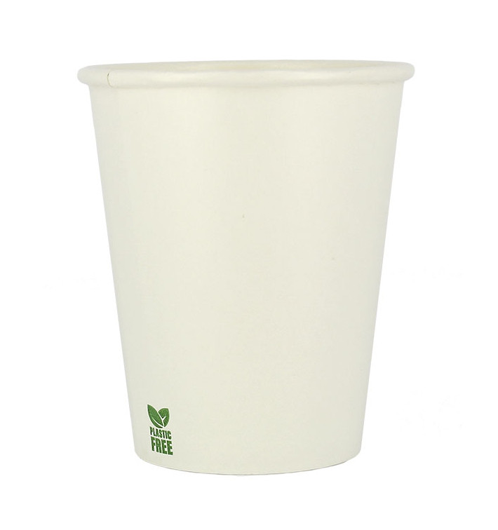 Plastikfreier Pappbecher 8 Oz/240ml Weißer Ø8cm (50 Stück)