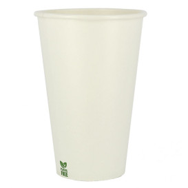 Plastikfreier Pappbecher 12 Oz/360ml Weißer Ø8cm (50 Stück)