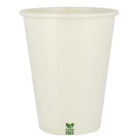 Plastikfreier Pappbecher 14 Oz/420ml Weißer Ø9cm (50 Stück)