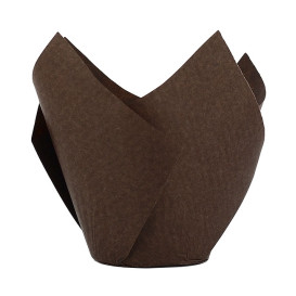 Muffinförmchen Tulpe Twist Ø50x65/98 mm Braun (2.000 Stück)