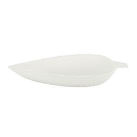 Mini Teller Zuckerrohr Blatt Weiß 9x6cm (600 Stück)