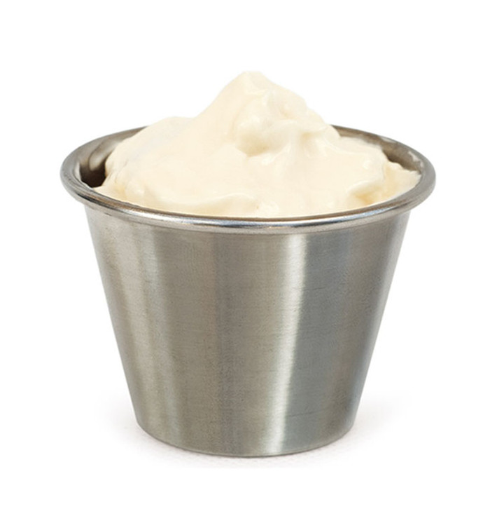 Soßenbecher aus Edelstahl 90ml (12 Stück)