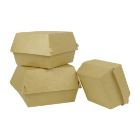 Verpackungen Hamburger aus Kraft Doppeltem Verschlusskarton 12x12x7cm (450 Stück)