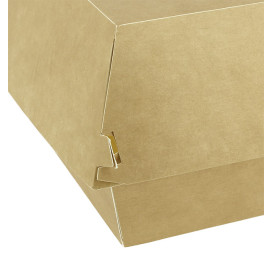 Verpackungen Hamburger aus Kraft Mega Doppeltem Verschlusskarton 15,5x15,5x10cm (200 Stück)