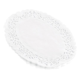 Oval Spitzenpapier weiß "Litos" 18x25cm (250 Stück)