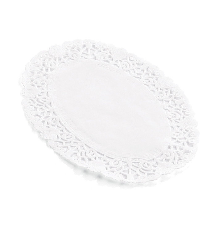 Oval Spitzenpapier weiß "Litos" 22x32cm (250 Stück) Oval Spitzenpapier weiß "Litos" 22x32cm (250 Stück)