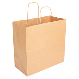 Papiertüten Kraft braun mit Henkeln 32+16x31cm (50 Stück)