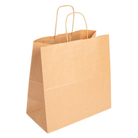 Papiertüten Kraft braun mit Henkeln 32+16x31cm (50 Stück)