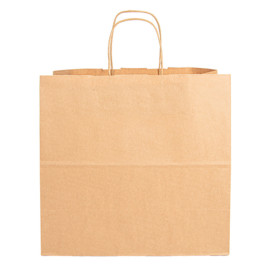 Papiertüten Kraft braun mit Henkeln 32+16x31cm (50 Stück)
