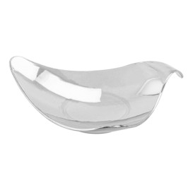 Plastikteller Dreieckig mit Griff Silber 8x1,9cm (50 Stück)