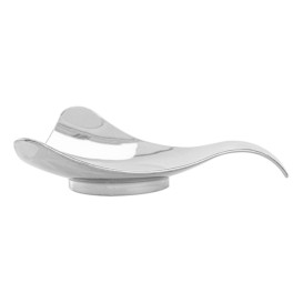 Plastikteller Dreieckig mit Griff Silber 8x1,9cm (50 Stück)