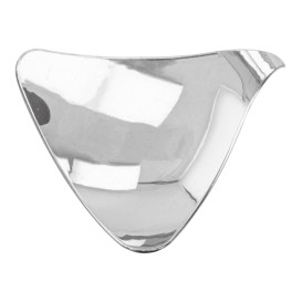 Plastikteller Dreieckig mit Griff Silber 8x1,9cm (50 Stück)