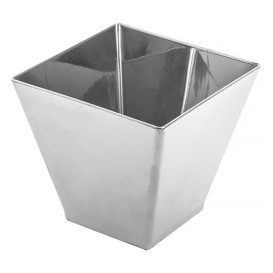 Servierschüssel Plastik Silber Groß 7x7x5,5cm (50 Stück)