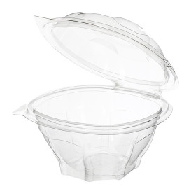 Salatschale Rund mit Klappdeckel PLA 375ml (100 Stück)