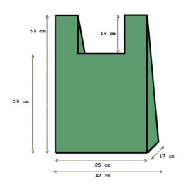 Hemdchenbeutel 70% Recycelter “Colors” Grün 42x53cm 50µm (40 Stück)