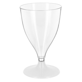 Wiederverwendbarer PS Wasser/Wein Weißer Fuß 200ml 2P (6 Einheiten)
