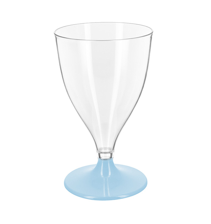 Wiederverwendbarer PS Wasser/Wein Blau Fuß 200ml 2P (6 Einheiten) Wiederverwendbarer PS Wasser/Wein Blau Fuß 200ml 2P (6 Einheiten)