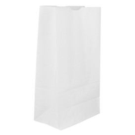 Papiertüten ohne Henkel Kraft-weiss 50g/m² 15+9x28cm (25 Stück)