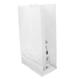Papiertüten ohne Henkel Kraft-weiss 50g/m² 15+9x28cm (25 Stück)