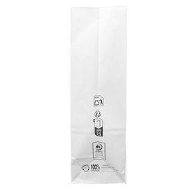 Papiertüten ohne Henkel Kraft-weiss 50g/m² 15+9x28cm (25 Stück)