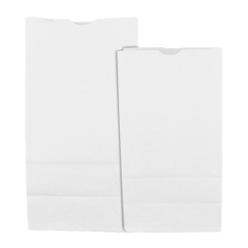 Papiertüten ohne Henkel Kraft-weiss 50g/m² 15+9x28cm (25 Stück)