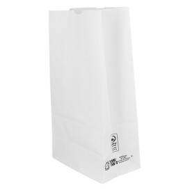 Papiertüten ohne Henkel Kraft-weiss 50g/m² 12+8x24cm (25 Stück)
