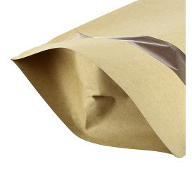 Papiertüten DoyPack mit Fenster und Innenfolie 25+12x35cm (50 Stück)