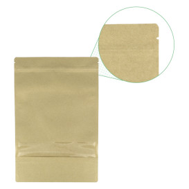 Papiertüten DoyPack mit Fenster und Innenfolie 16+8x26cm (50 Stück)