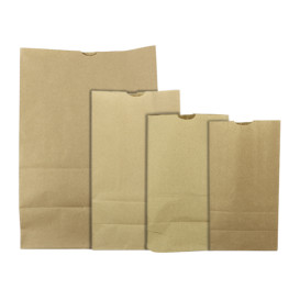 Papiertüten ohne Henkel Kraft braun 45g/m² 15+9x28cm (25 Stück)