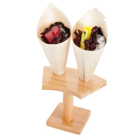 Halterung aus Bambus für 2 Spitztüten (1 Stück)