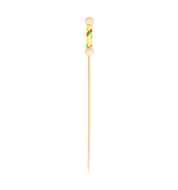 Bambusspieße dekoriert Natural 120mm (100 Stück) Bambusspieße dekoriert Natural 120mm (100 Stück)