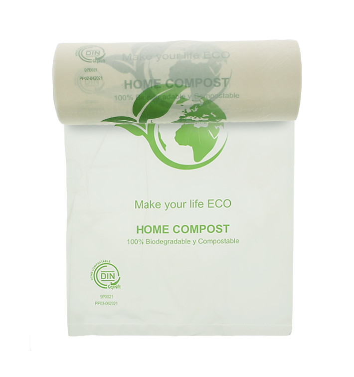 Rolle mit Plastiktüten ohne Griffe Bio Home Compost 25x37cm (3.000 Stück)