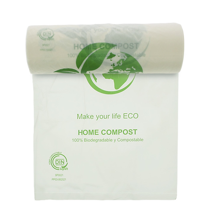 Rolle mit Plastiktüten ohne Griffe Bio Home Compost 30x40cm (500 Stück) Rolle mit Plastiktüten ohne Griffe Bio Home Compost 30x40cm (500 Stück)