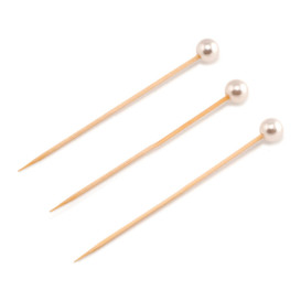 Bambusspieße mit Perle 90mm (100 Stück)
