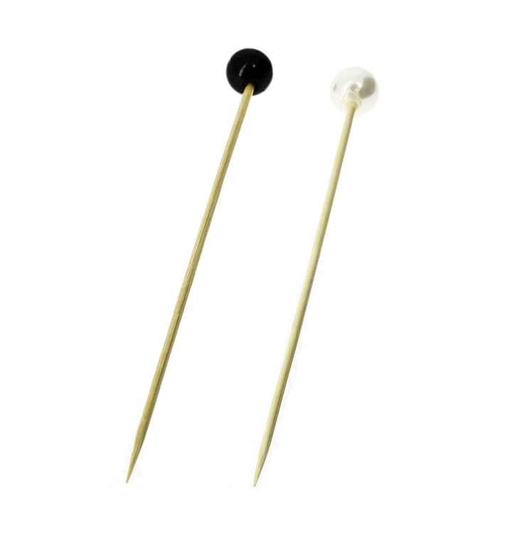 Bambusspieße mit Perle 90mm (10000 Stück) Bambusspieße mit Perle 90mm (10000 Stück)