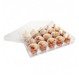 Plastikbox mit 20 herausnehmbaren runden Dessertbechern (1 Stück)