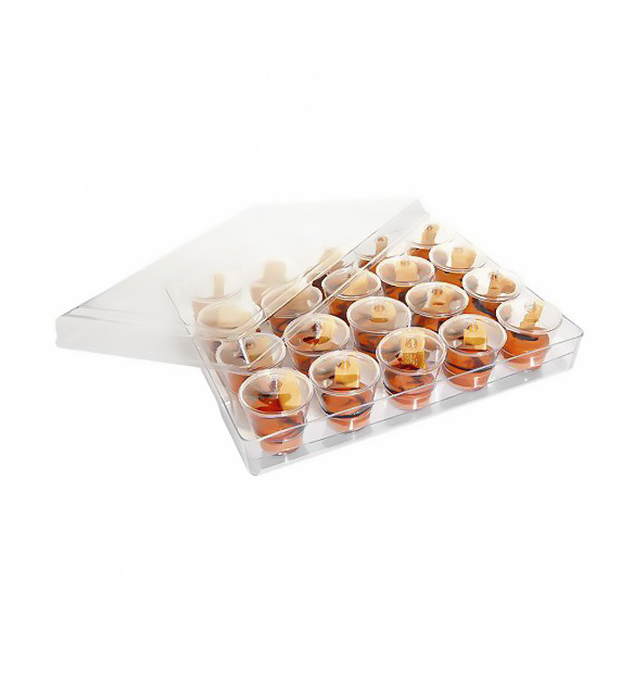 Plastikbox mit 20 herausnehmbaren runden Dessertbechern (1 Stück) Plastikbox mit 20 herausnehmbaren runden Dessertbechern (1 Stück)