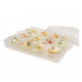 Plastikbox mit 12 herausnehmbaren ovalen Dessertbechern (1 Einheit)
