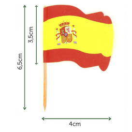 Holzspieße Flagge "Spanien" 65mm (14.400 Einh.)