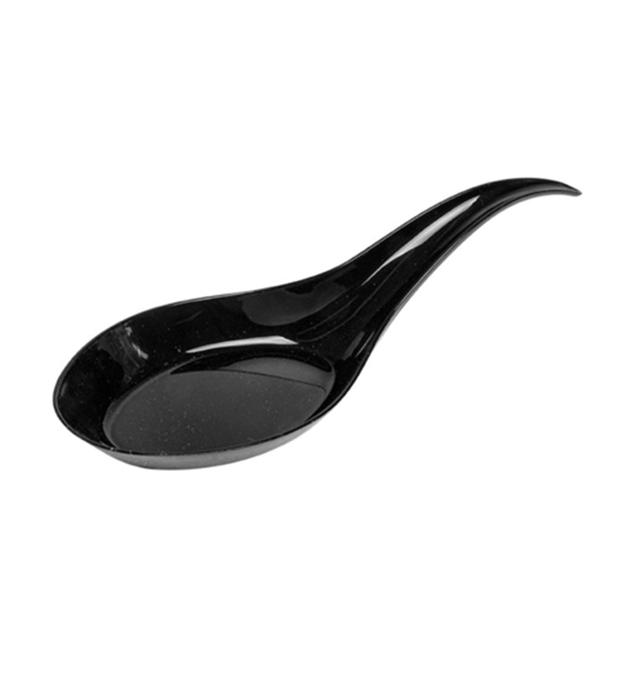 Häppchen-Löffel Plastik Schwarz 12cm (2000 Stück) Häppchen-Löffel Plastik Schwarz 12cm (2000 Stück)