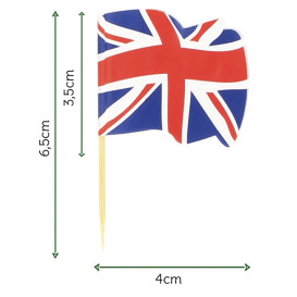 Holzspieße Flagge "UK" 65mm (144 Einh.)