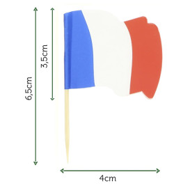 Holzspieße Flagge "Frankreich" 65mm (144 Einh.)