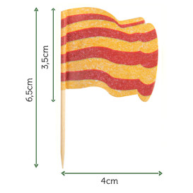 Holzspieße Flagge "Katalonien" 65mm (144 Einh.)
