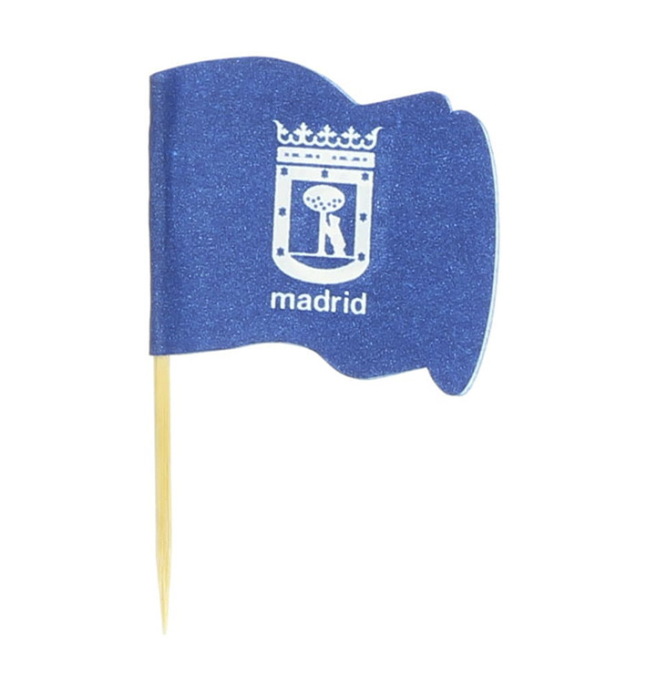 Holzspieße Flagge "Madrid" 65mm (144 Einh.) Holzspieße Flagge "Madrid" 65mm (144 Einh.)