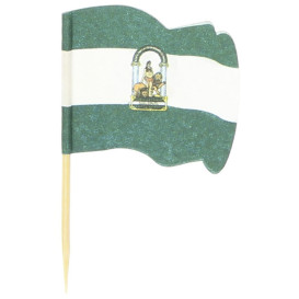 Holzspieße Flagge "Andalusien" 65mm (144 Einh.)