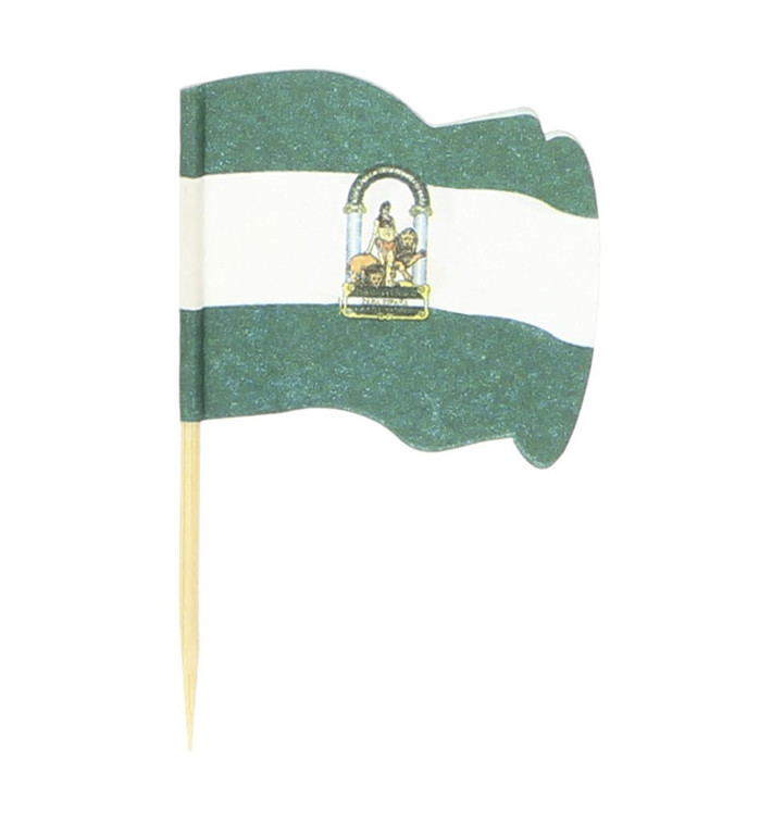 Holzspieße Flagge "Andalusien" 65mm (144 Einh.) Holzspieße Flagge "Andalusien" 65mm (144 Einh.)